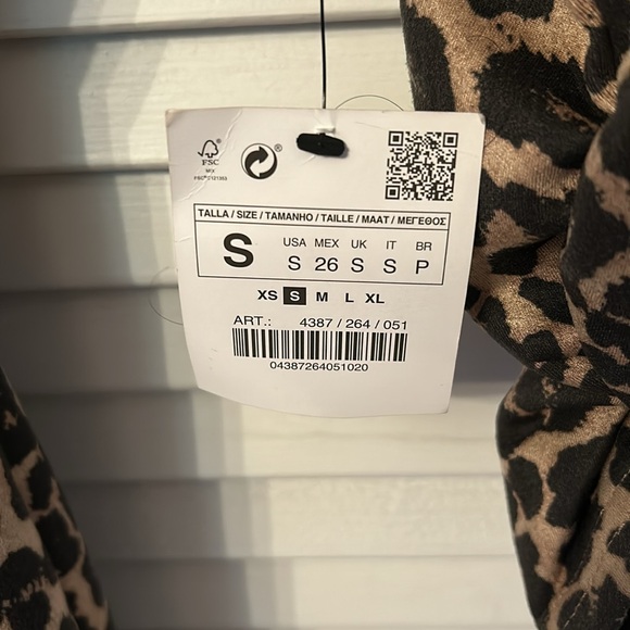 Zara Cheetah Print Mini Dress Size Small NWT - Picture 2 of 11